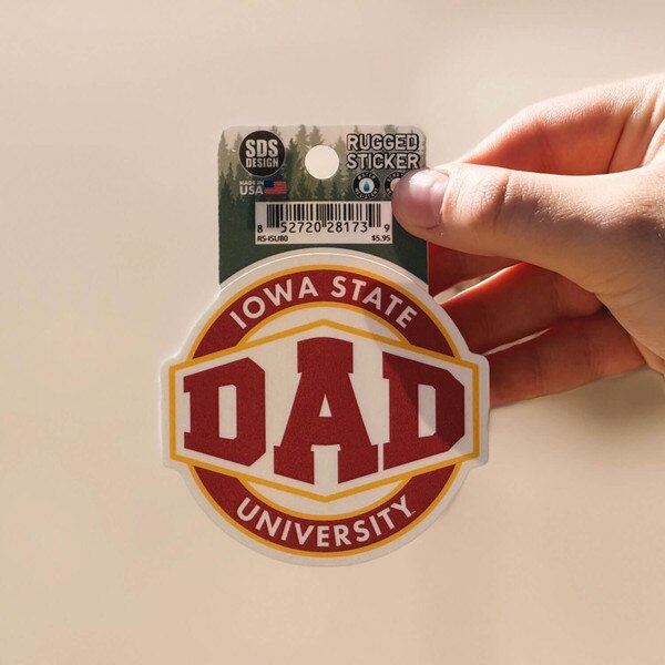 Iowa State University Dad Rugged Sticker 3-5-inch
